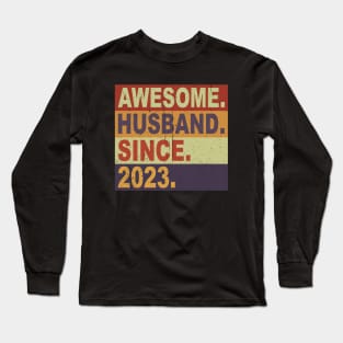 Awesome husband since 2023, First anniversary valentines day Long Sleeve T-Shirt